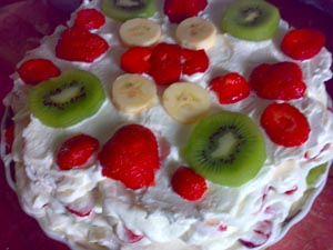 Рецепт зефирного торта фруктами