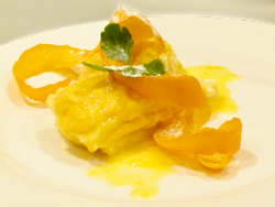 Рецепт картофельно-апельсинового десерта с творожным муссом на пару